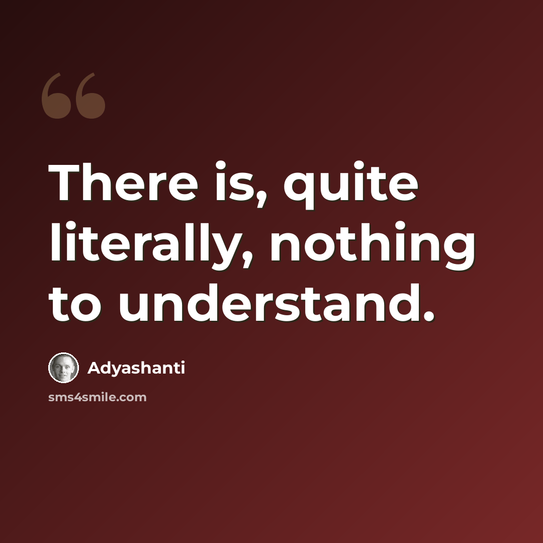 “There is, quite literally, nothing to understand.” quote by Adyashanti