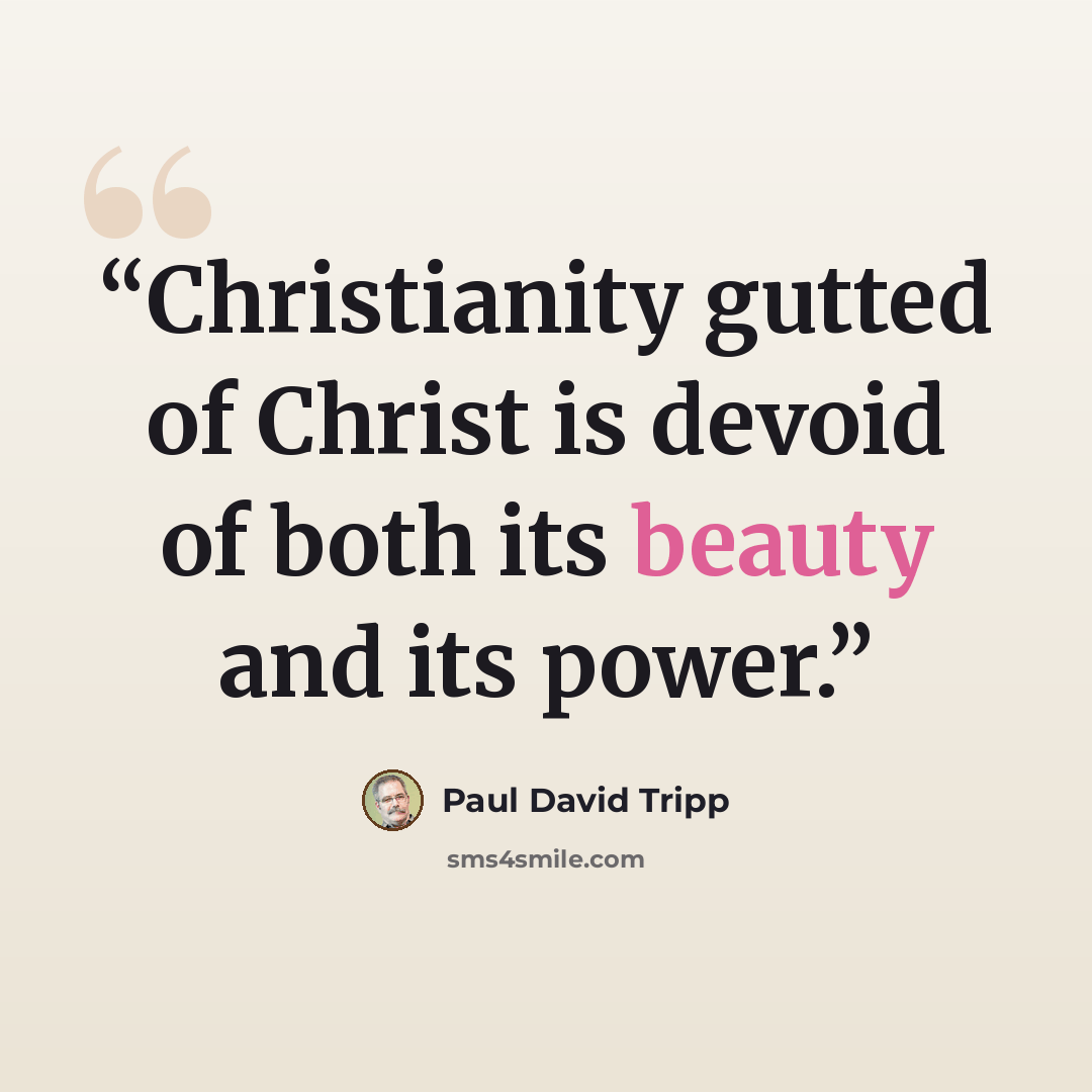 “Christianity gutted of Christ is devoid of both its beauty and its power.” quote by Paul David Tripp