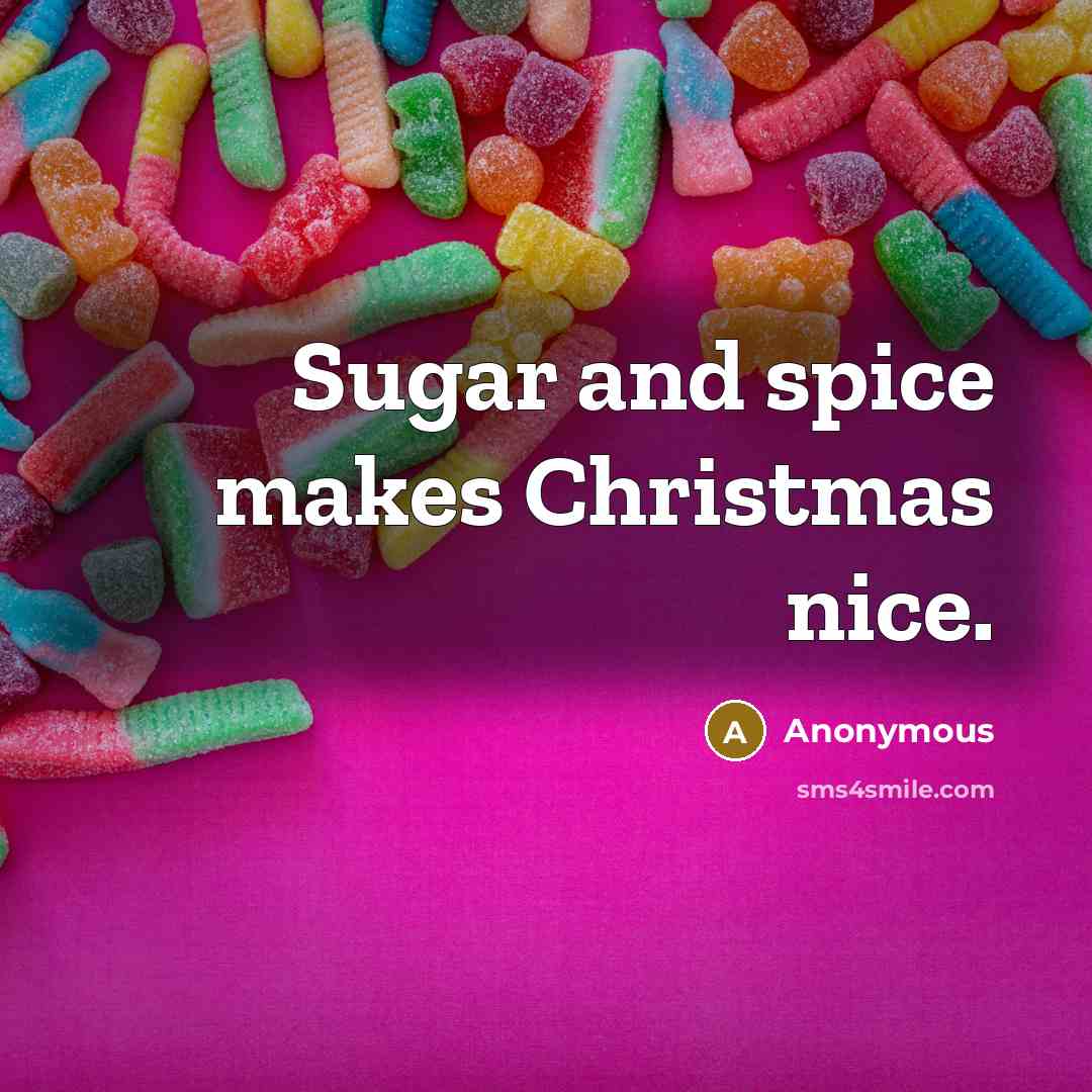 “Sugar and spice makes Christmas nice.” quote by Anonymous