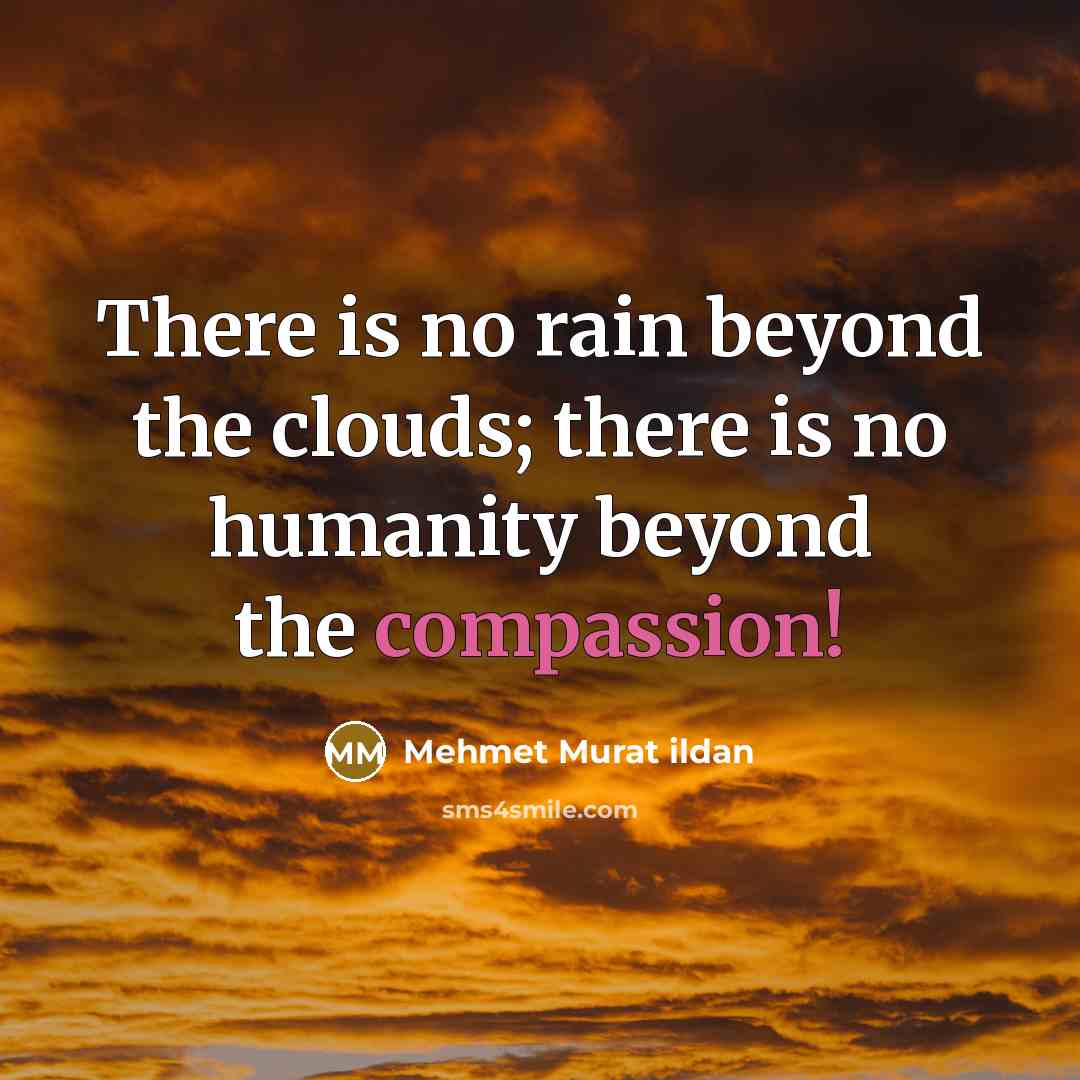 “There is no rain beyond the clouds; there is no humanity beyond the compassion!” quote by Mehmet Murat Ildan