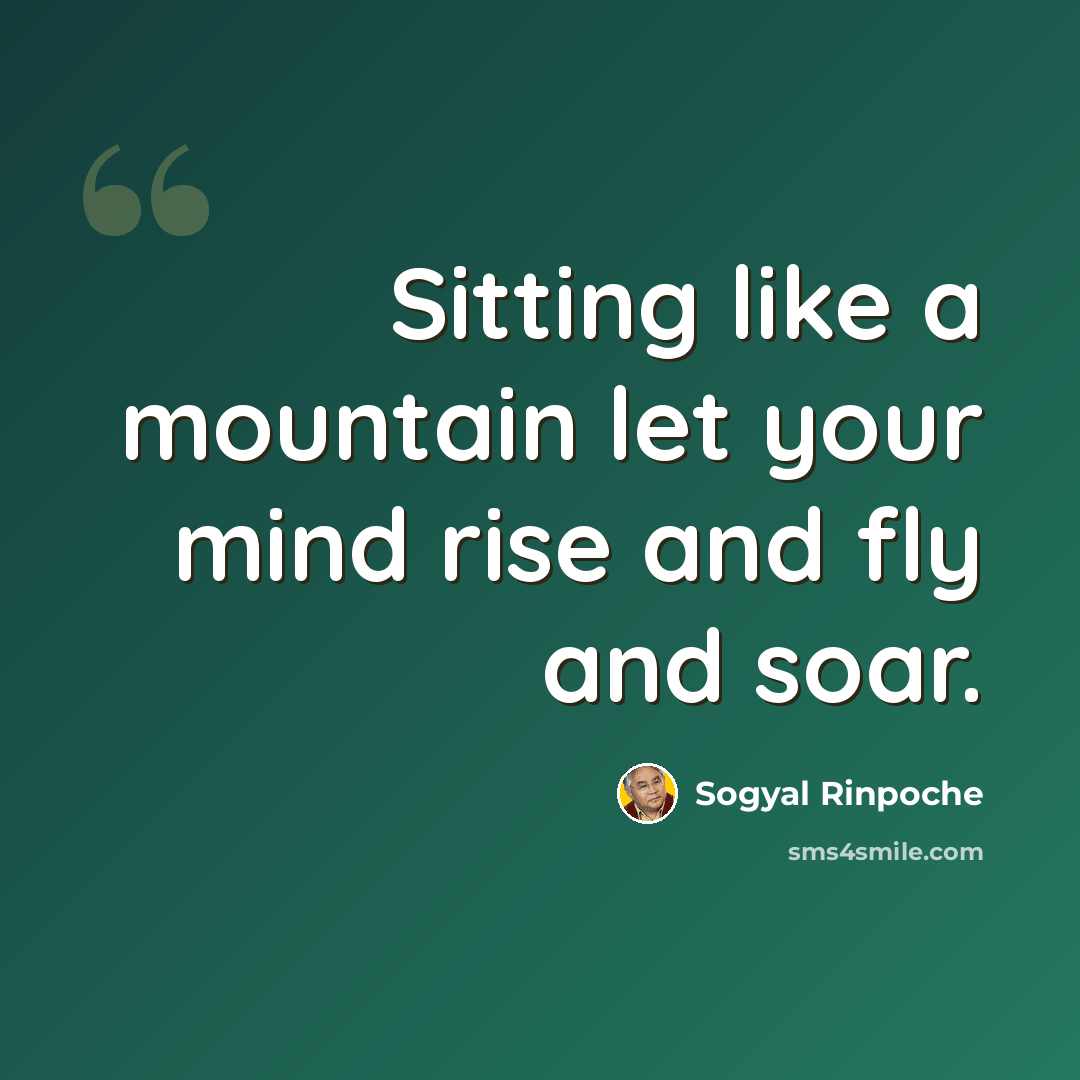 “Sitting like a mountain let your mind rise and fly and soar.” quote by Sogyal Rinpoche