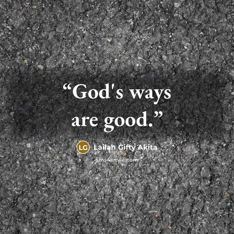 “God's ways are good.” quote by Lailah Gifty Akita