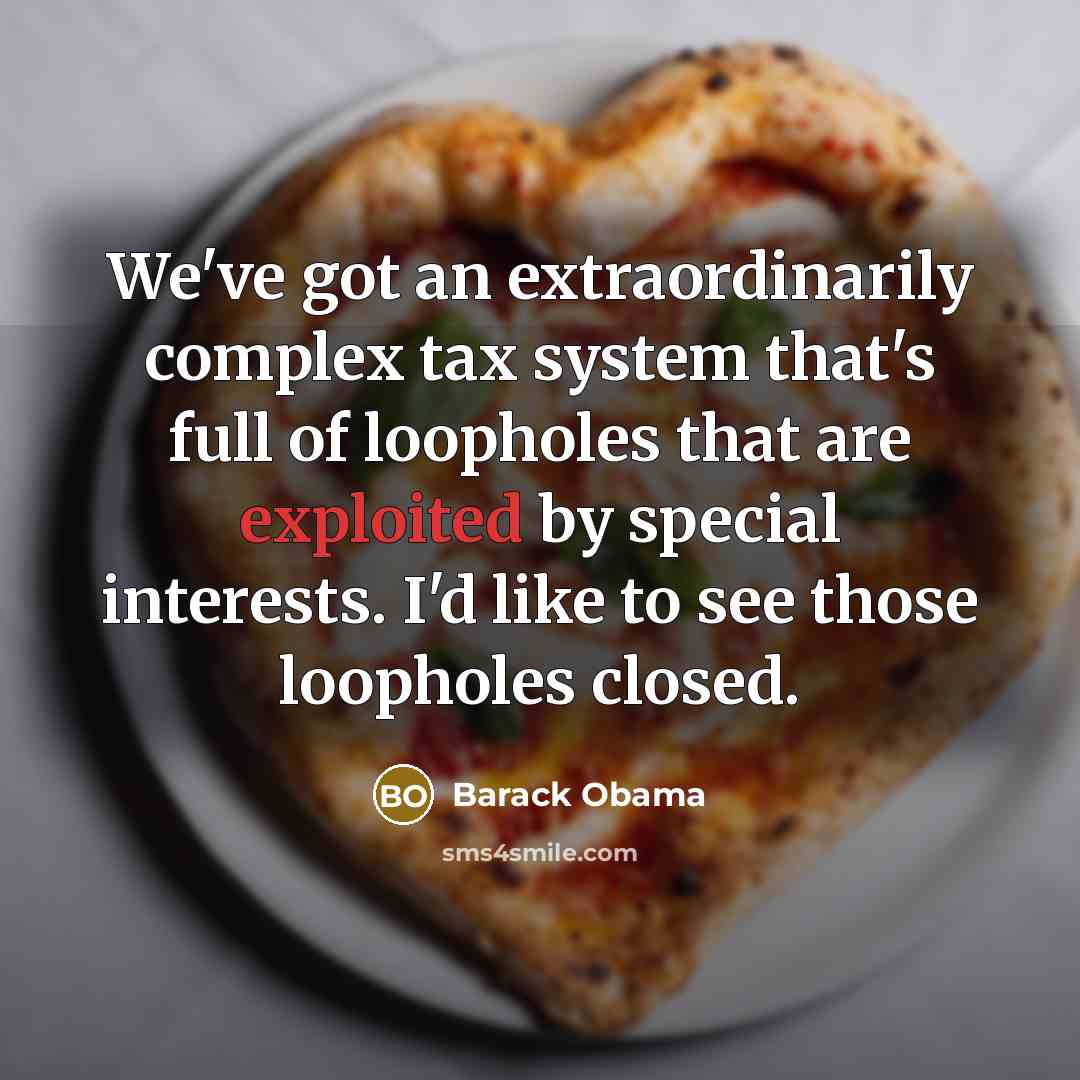 “We've got an extraordinarily complex tax system that's full of loopholes that are exploited by special interests. I'd like to see those loopholes closed.” quote by Barack Obama