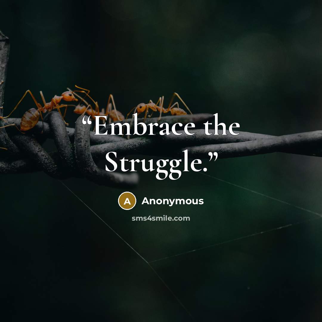 “Embrace the Struggle.” quote by Anonymous