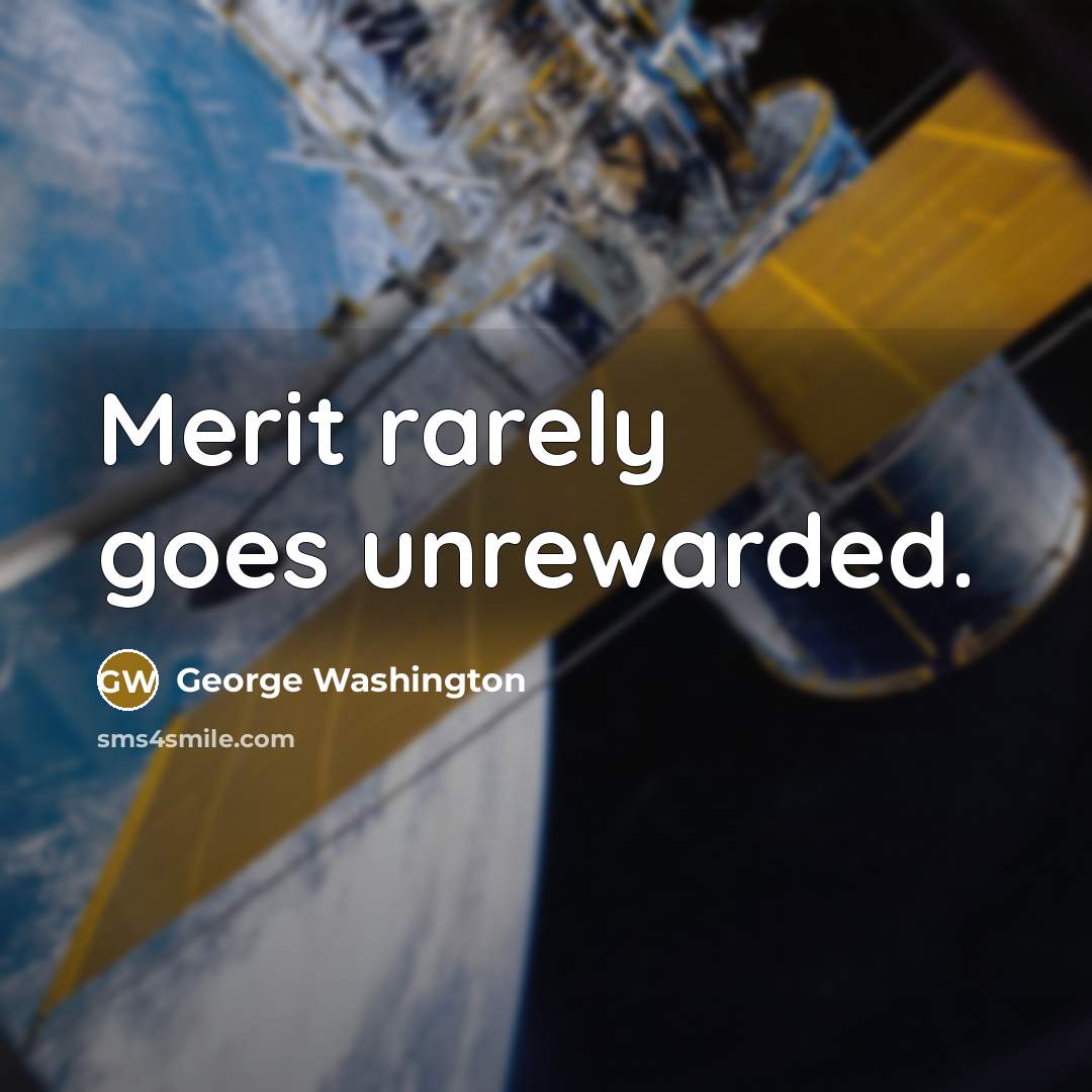 “Merit rarely goes unrewarded.” quote by George Washington