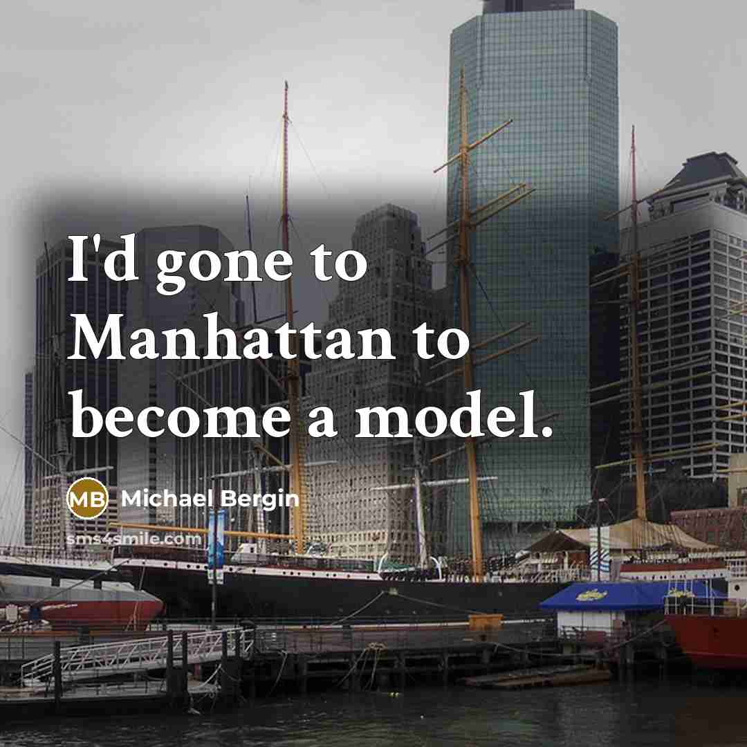 “I'd gone to Manhattan to become a model.” quote by Michael Bergin