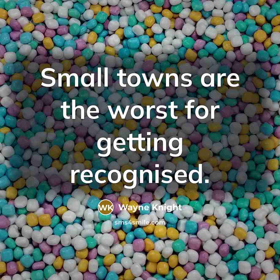 “Small towns are the worst for getting recognised.” quote by Wayne Knight