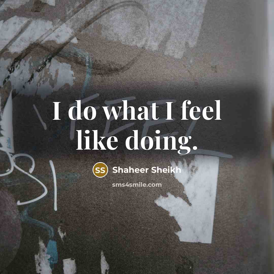 “I do what I feel like doing.” quote by Shaheer Sheikh
