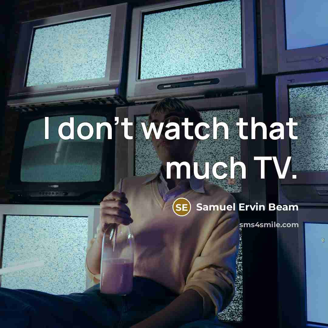 “I don't watch that much TV.” quote by Samuel Ervin Beam