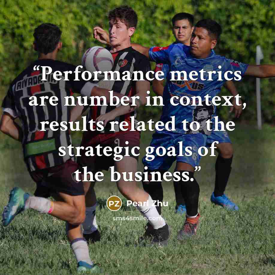 “Performance metrics are number in context, results related to the strategic goals of the business.” quote by Pearl Zhu