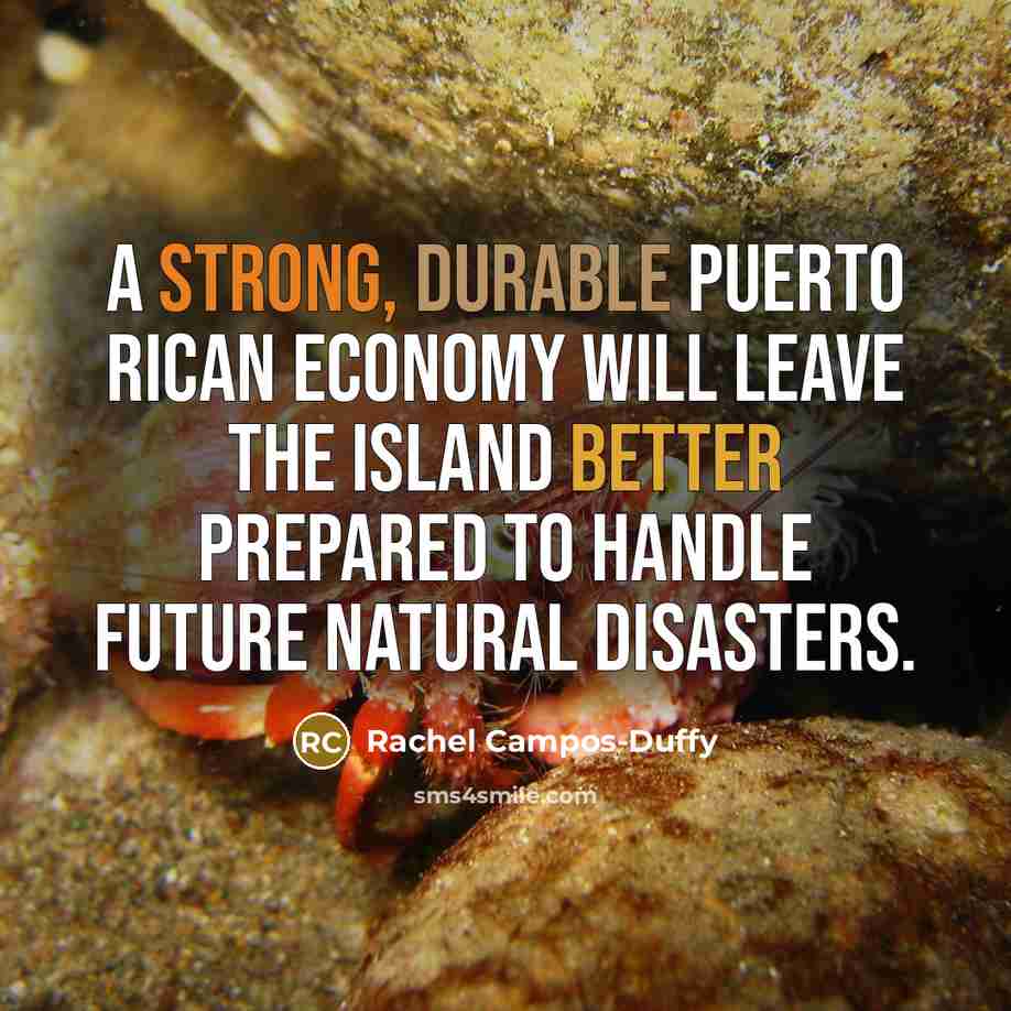 “A strong, durable Puerto Rican economy will leave the island better prepared to handle future natural disasters.” quote by Rachel Campos-Duffy