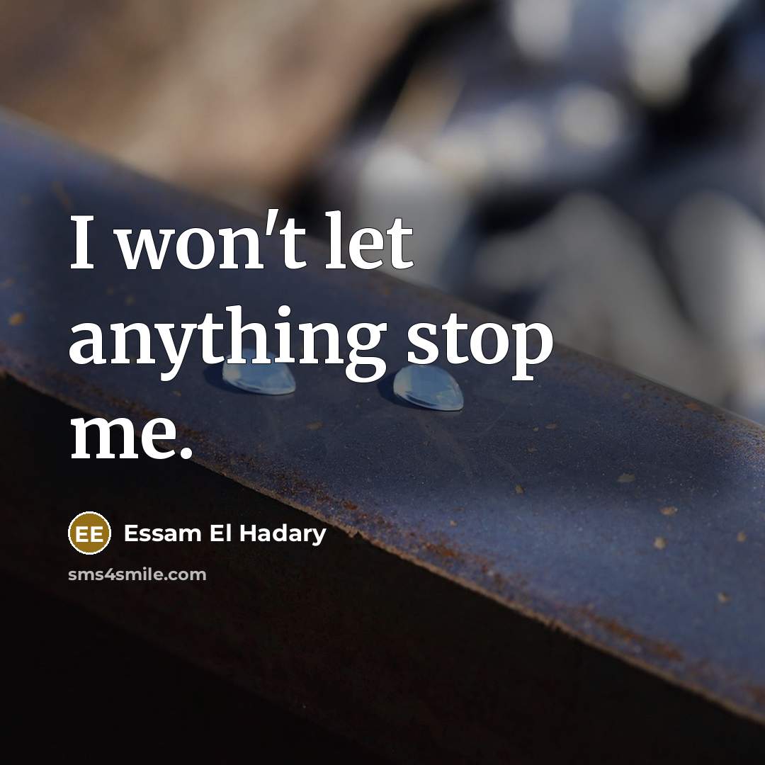 “I won't let anything stop me.” quote by Essam El Hadary