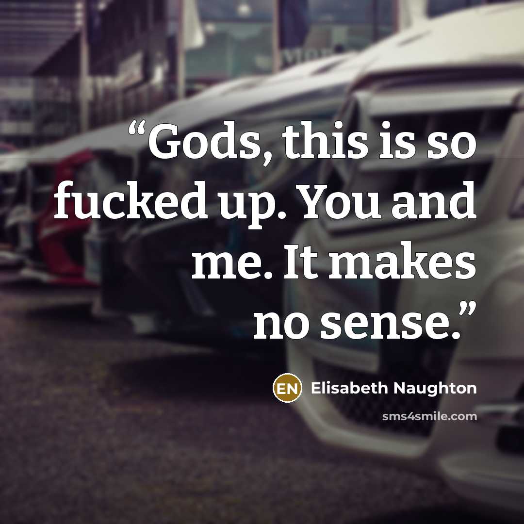 “Gods, this is so fucked up. You and me. It makes no sense.” quote by Elisabeth Naughton