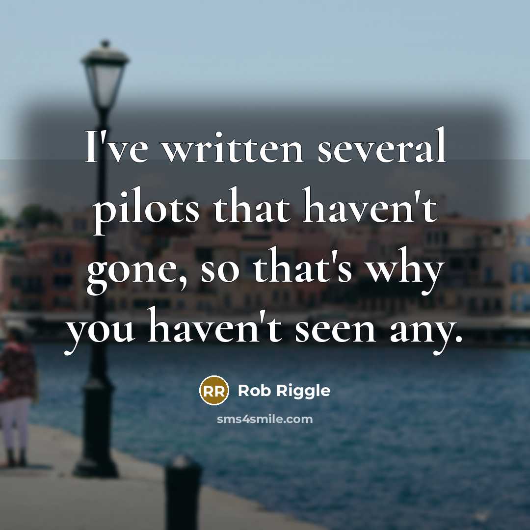 “I've written several pilots that haven't gone, so that's why you haven't seen any.” quote by Rob Riggle
