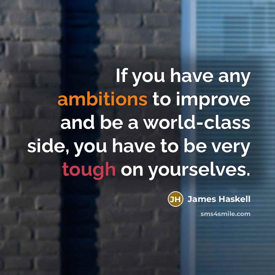 “If you have any ambitions to improve and be a world-class side, you have to be very tough on yourselves.” quote by James Haskell