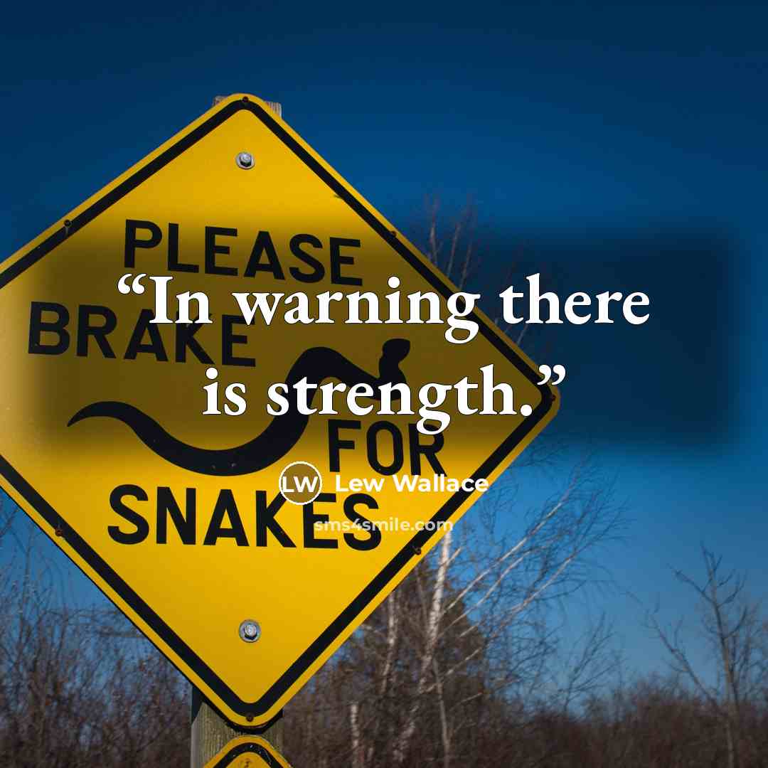 “In warning there is strength.” quote by Lew Wallace