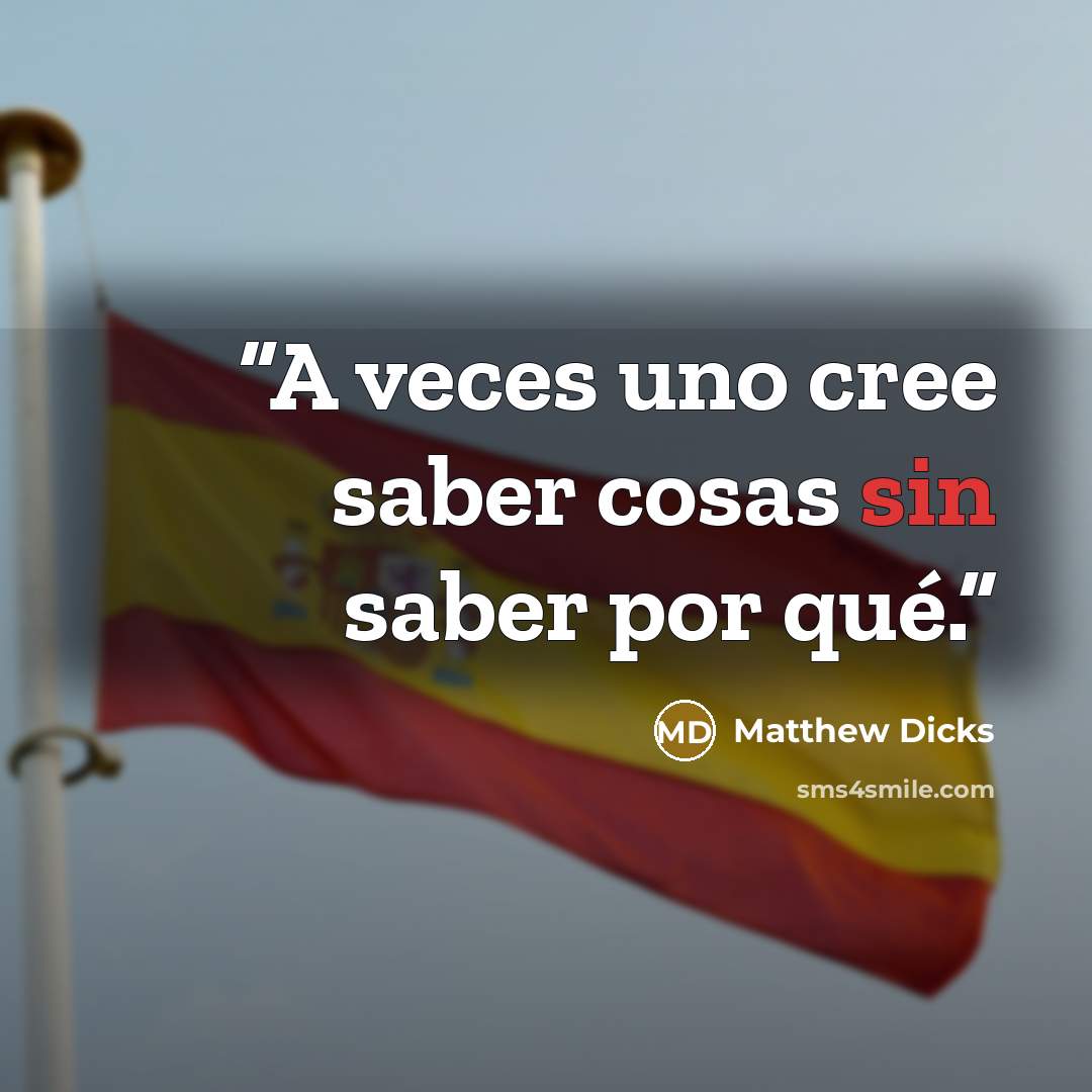 “A veces uno cree saber cosas sin saber por qué.” quote by Matthew Dicks