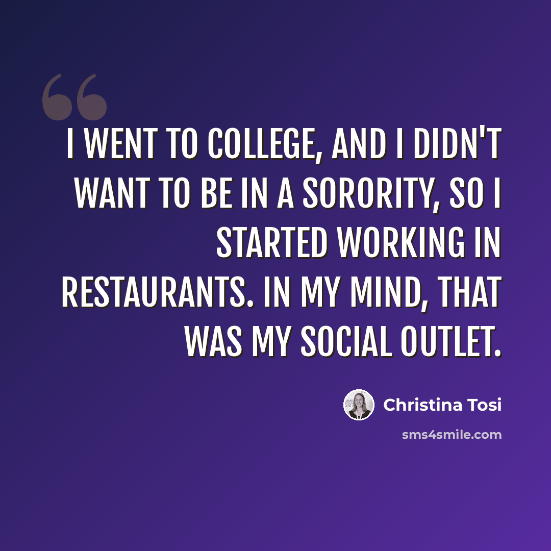 “I went to college, and I didn't want to be in a sorority, so I started working in restaurants. In my mind, that was my social outlet.” quote by Christina Tosi
