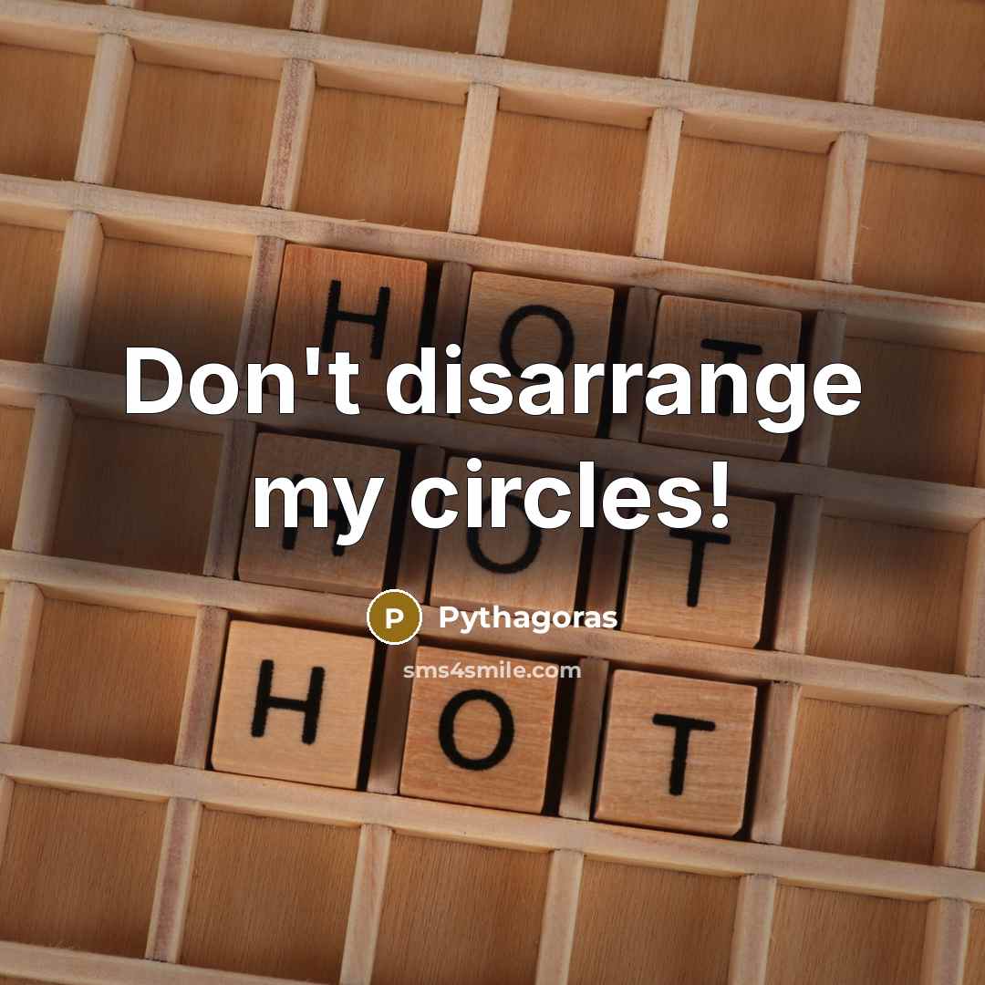 “Don't disarrange my circles!” quote by Pythagoras