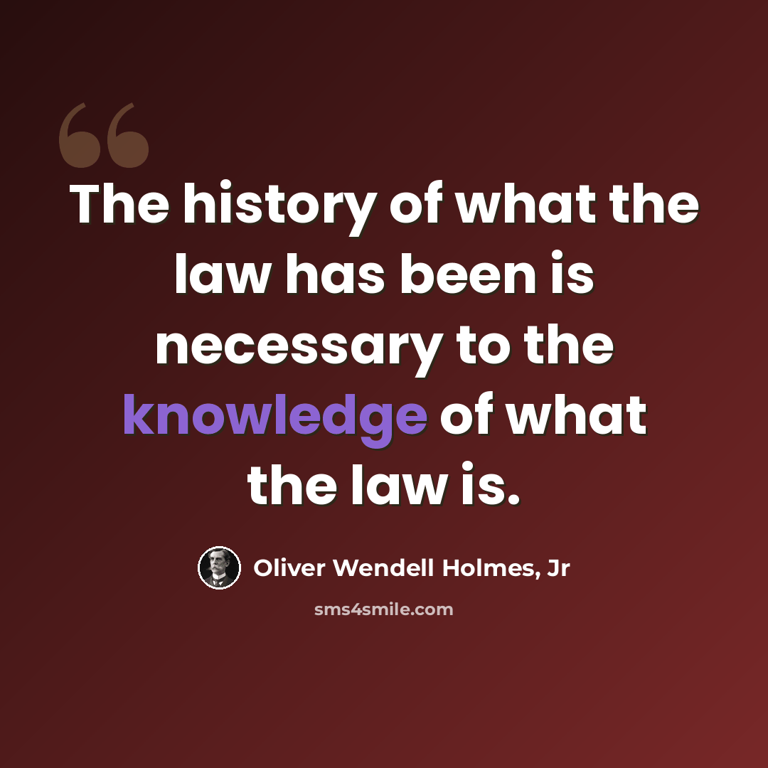 “The history of what the law has been is necessary to the knowledge of what the law is.” quote by Oliver Wendell Holmes, Jr