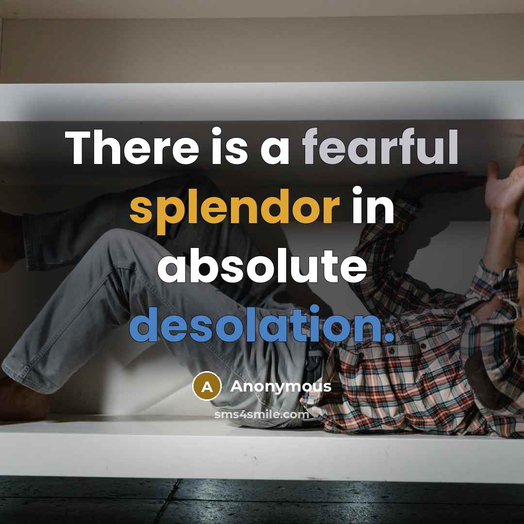 “There is a fearful splendor in absolute desolation.” quote by Anonymous