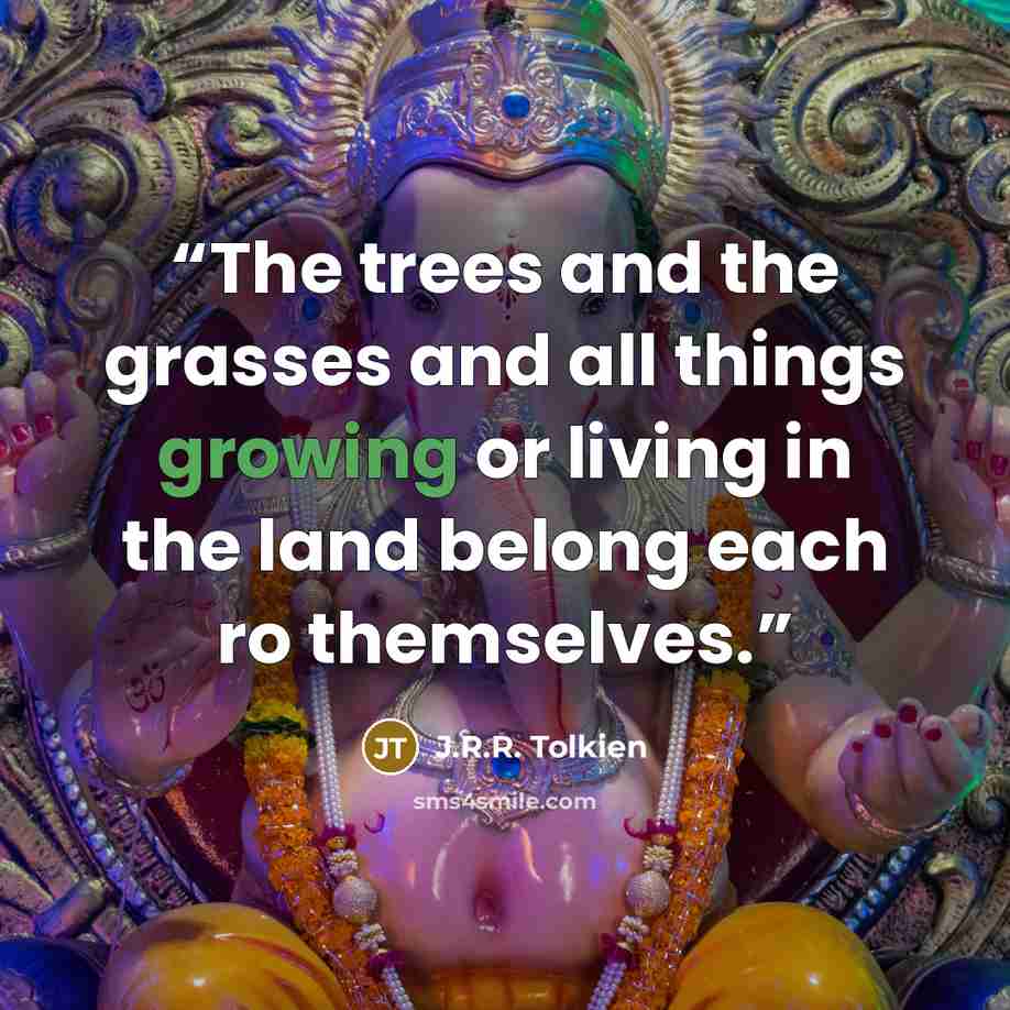 “The trees and the grasses and all things growing or living in the land belong each ro themselves.” quote by J.R.R. Tolkien