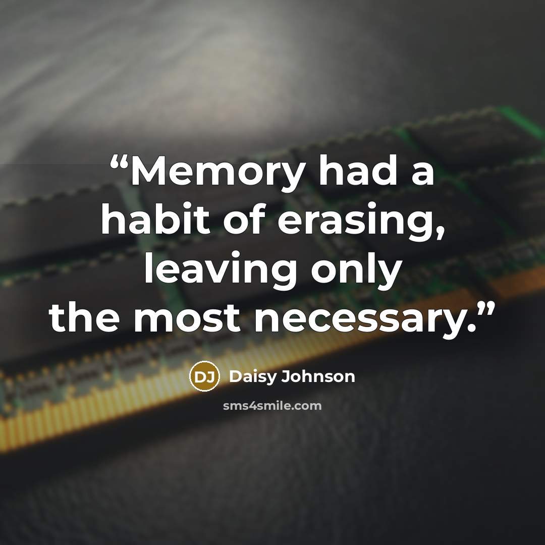 “Memory had a habit of erasing, leaving only the most necessary.” quote by Daisy Johnson