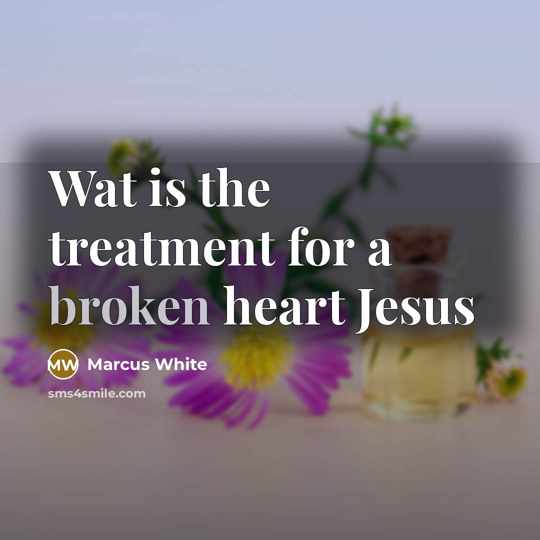 “Wat is the treatment for a broken heart Jesus” quote by Marcus White