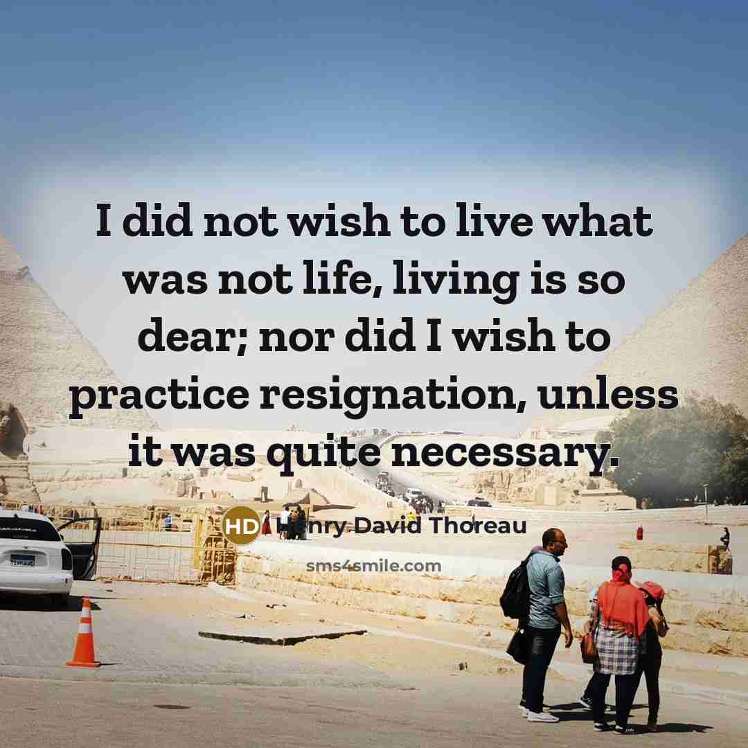 “I did not wish to live what was not life, living is so dear; nor did I wish to practice resignation, unless it was quite necessary.” quote by Henry David Thoreau