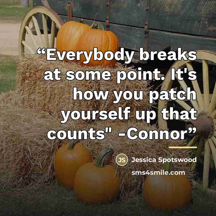 “Everybody breaks at some point. It's how you patch yourself up that counts" -Connor” quote by Jessica Spotswood