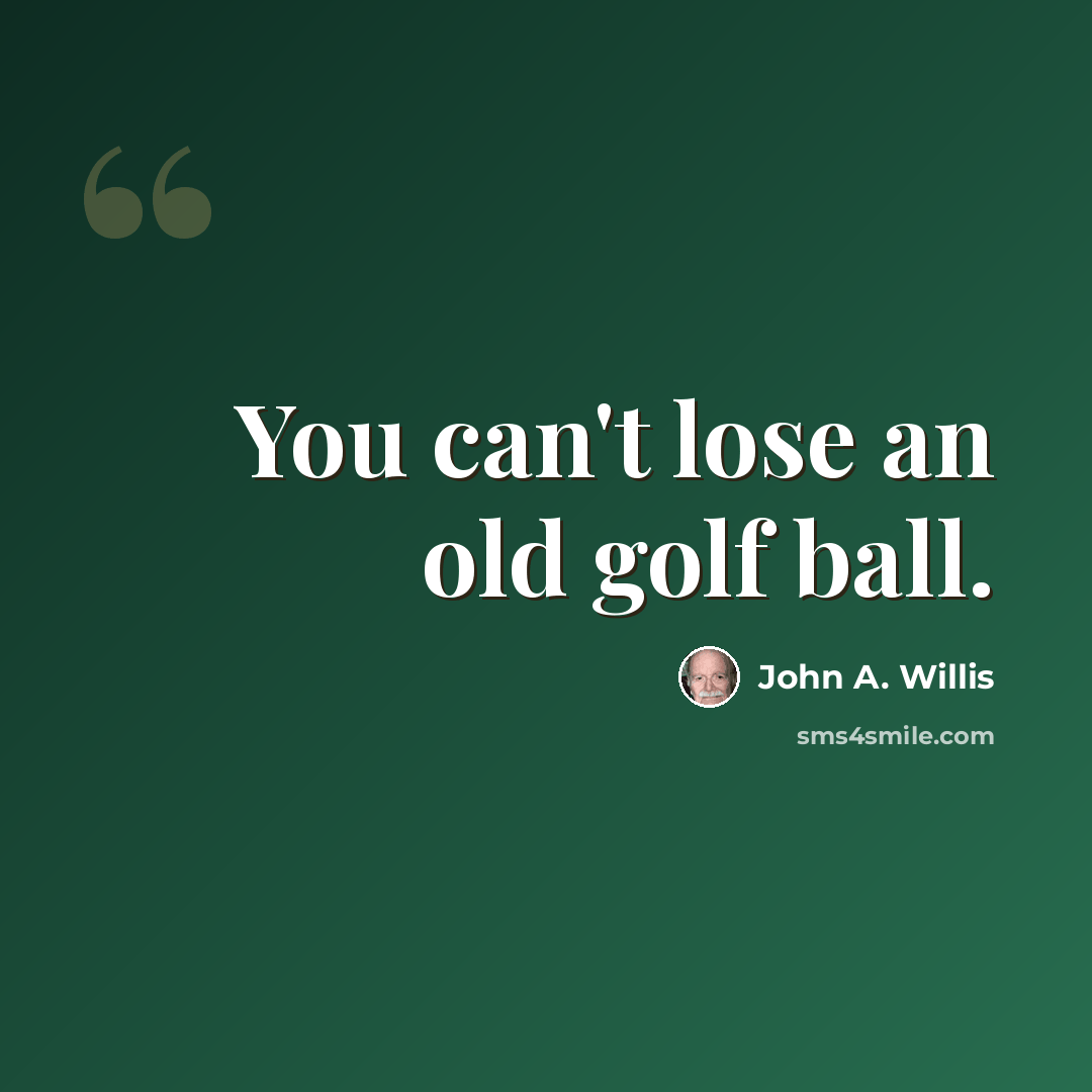 “You can't lose an old golf ball.” quote by John A. Willis