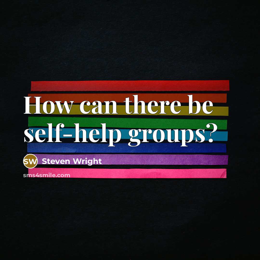 “How can there be self-help groups?” quote by Steven Wright
