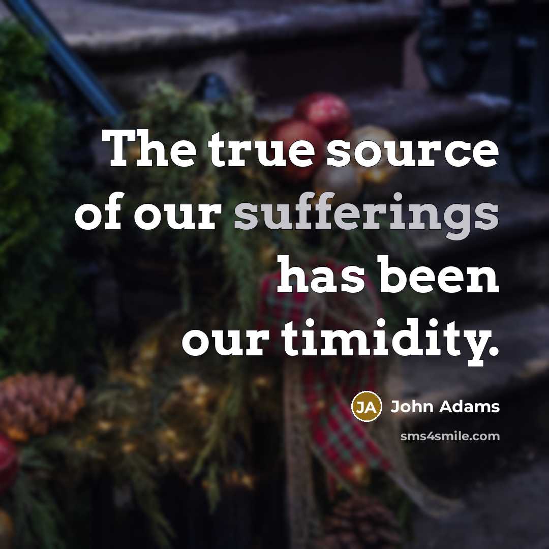 “The true source of our sufferings has been our timidity.” quote by John Adams