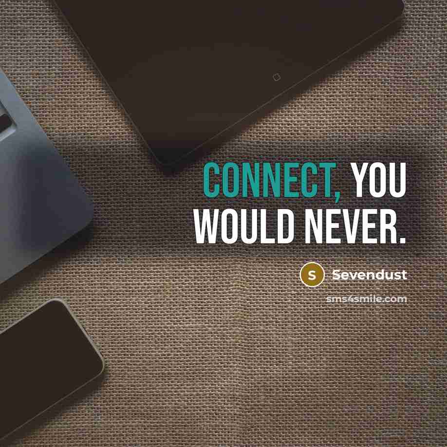 “Connect, you would never.” quote by Sevendust