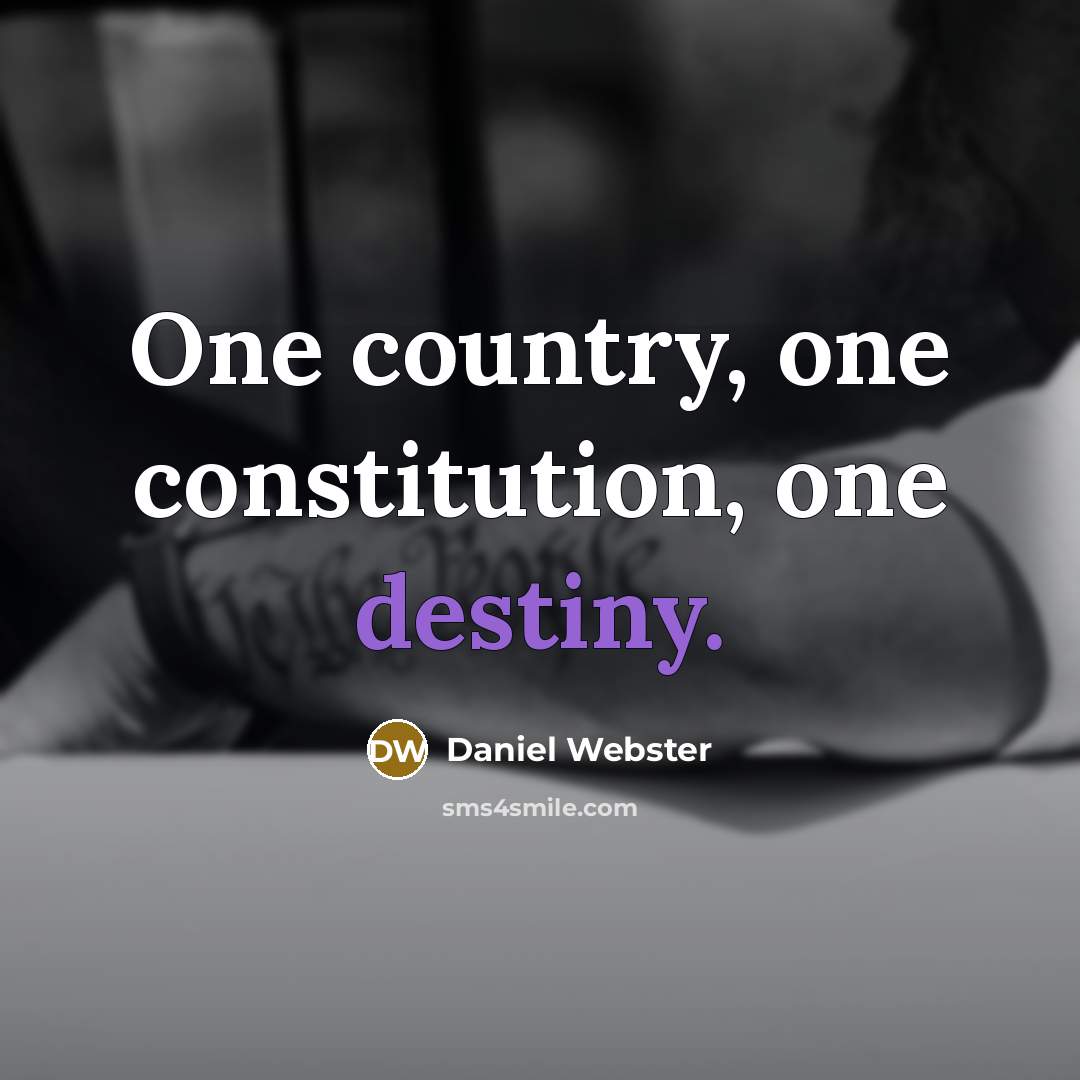 “One country, one constitution, one destiny.” quote by Daniel Webster