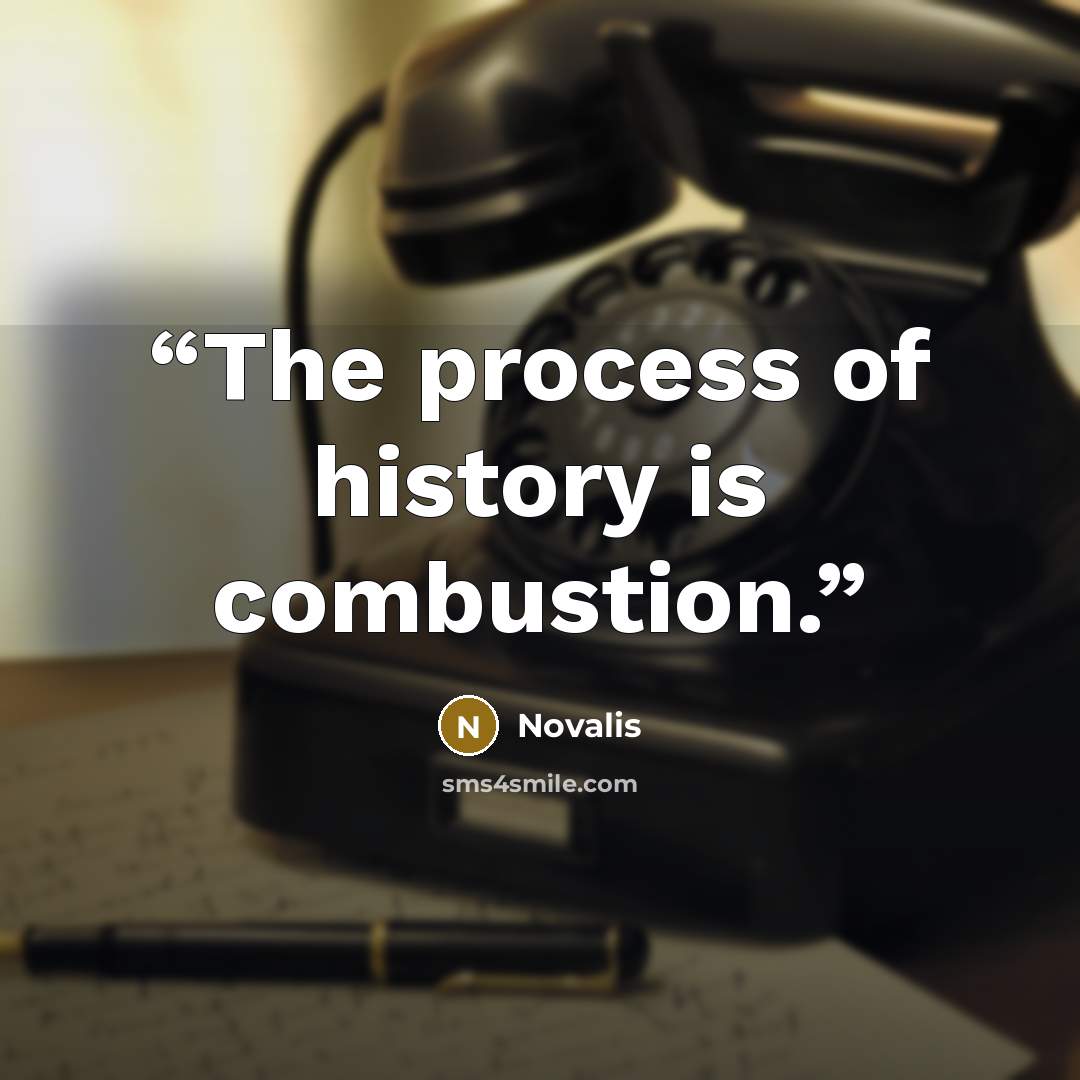 “The process of history is combustion.” quote by Novalis