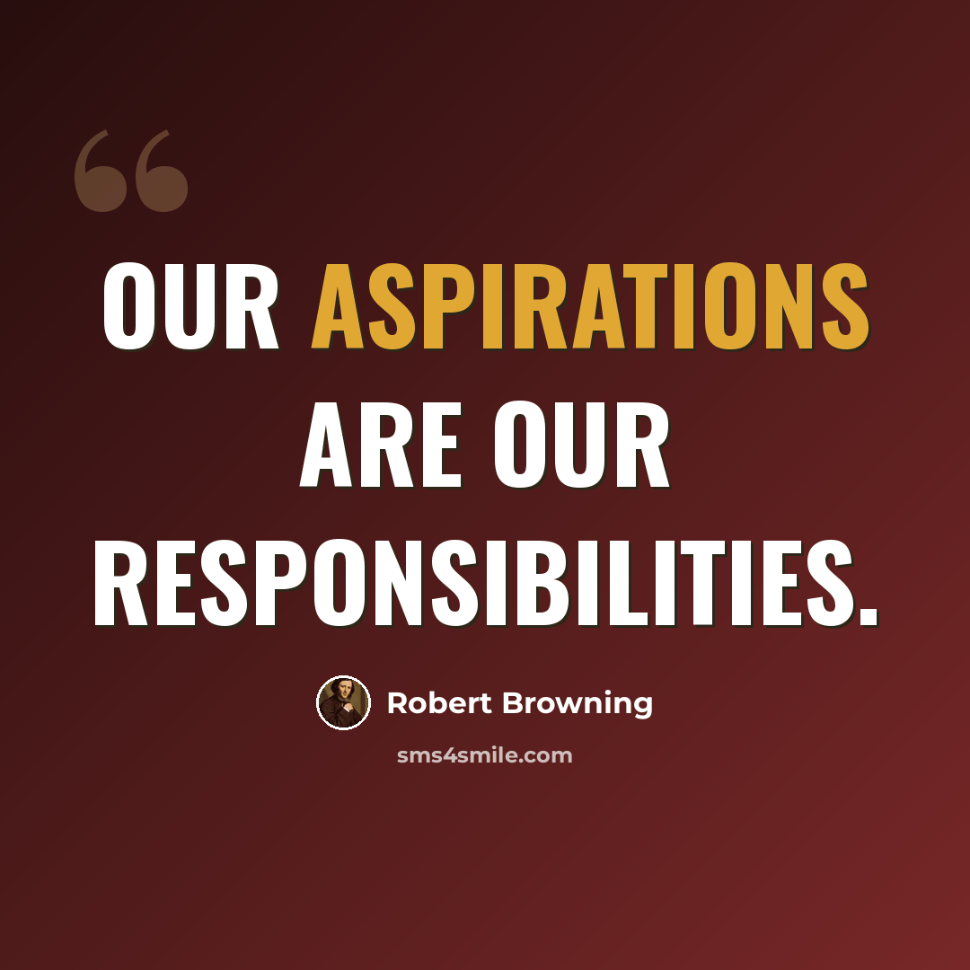 “Our aspirations are our responsibilities.” quote by Robert Browning
