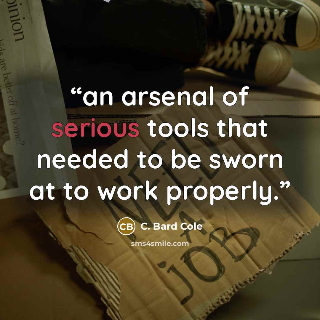 “an arsenal of serious tools that needed to be sworn at to work properly.” quote by C. Bard Cole