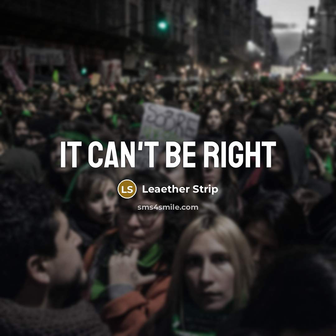 “It can't be right” quote by Leaether Strip