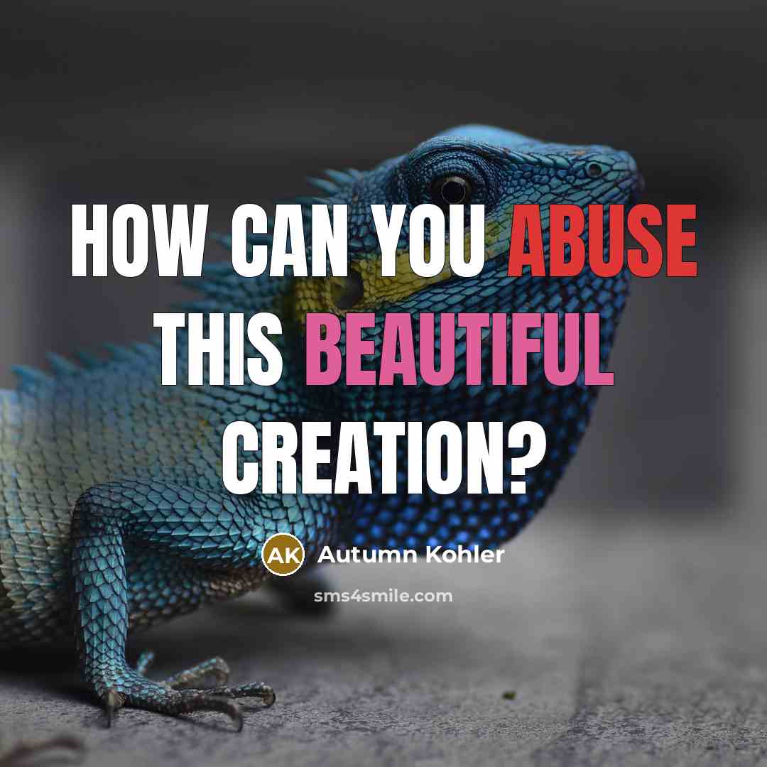 “How can you abuse this beautiful creation?” quote by Autumn Kohler