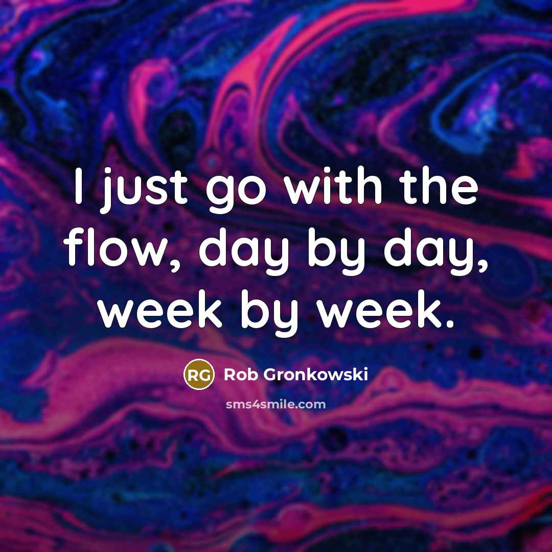 “I just go with the flow, day by day, week by week.” quote by Rob Gronkowski