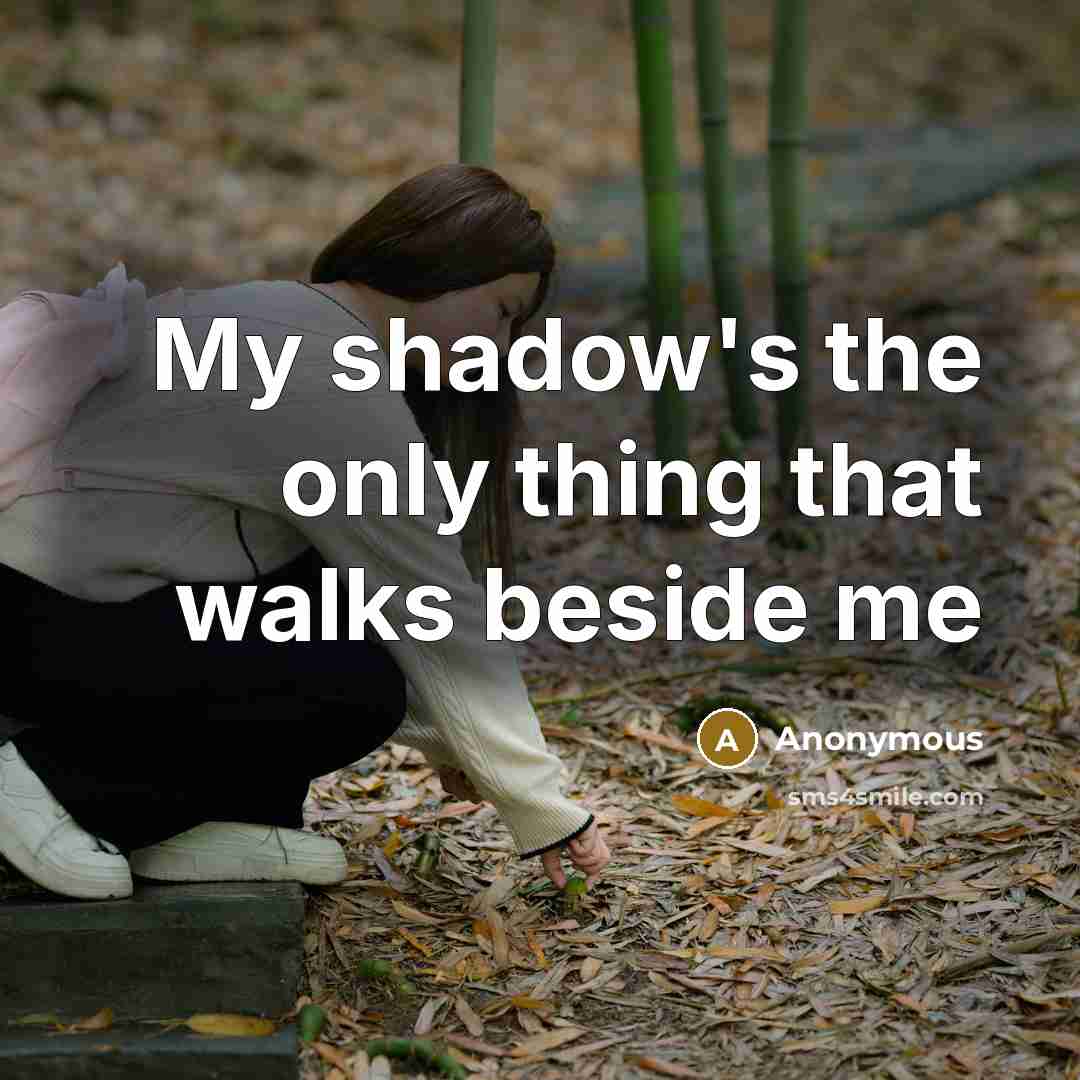 “My shadow's the only thing that walks beside me” quote by Anonymous