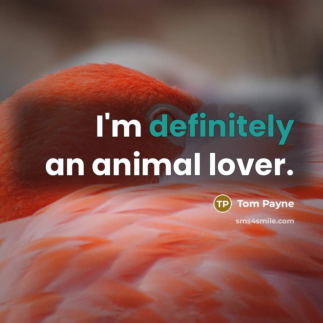 “I'm definitely an animal lover.” quote by Tom Payne