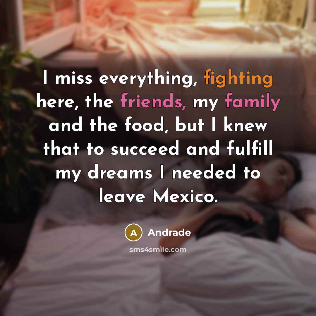 “I miss everything, fighting here, the friends, my family and the food, but I knew that to succeed and fulfill my dreams I needed to leave Mexico.” quote by Andrade