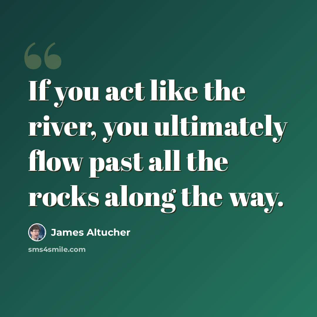 “If you act like the river, you ultimately flow past all the rocks along the way.” quote by James Altucher