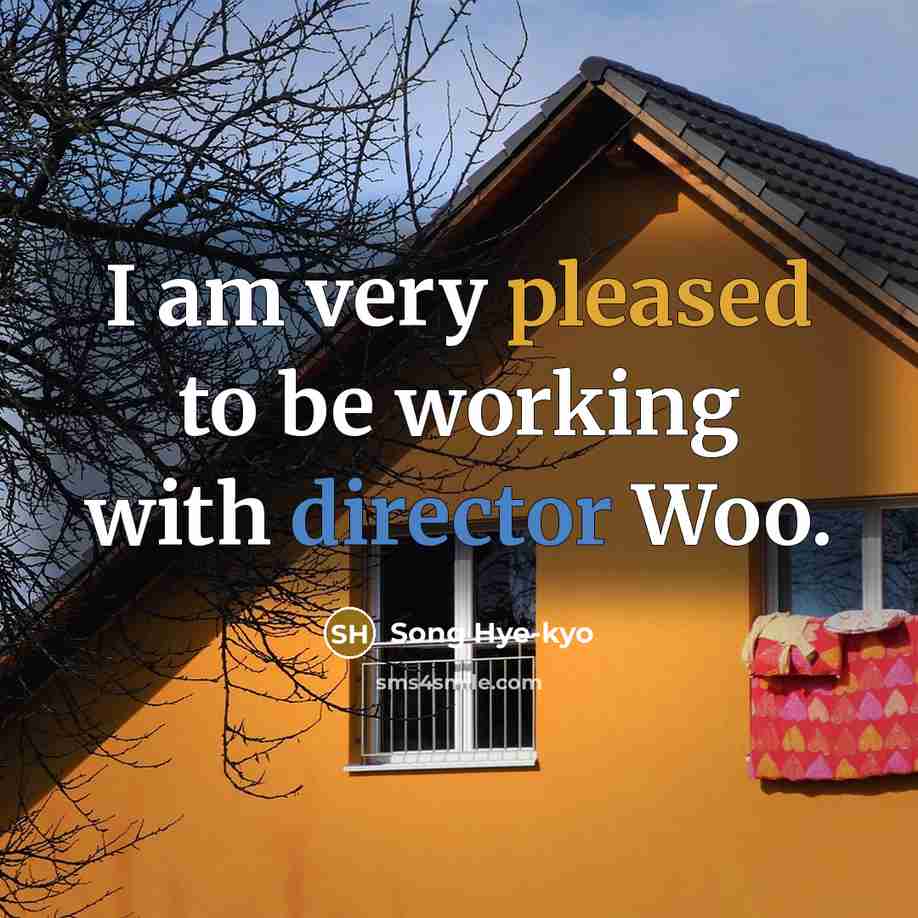 “I am very pleased to be working with director Woo.” quote by Song Hye-kyo