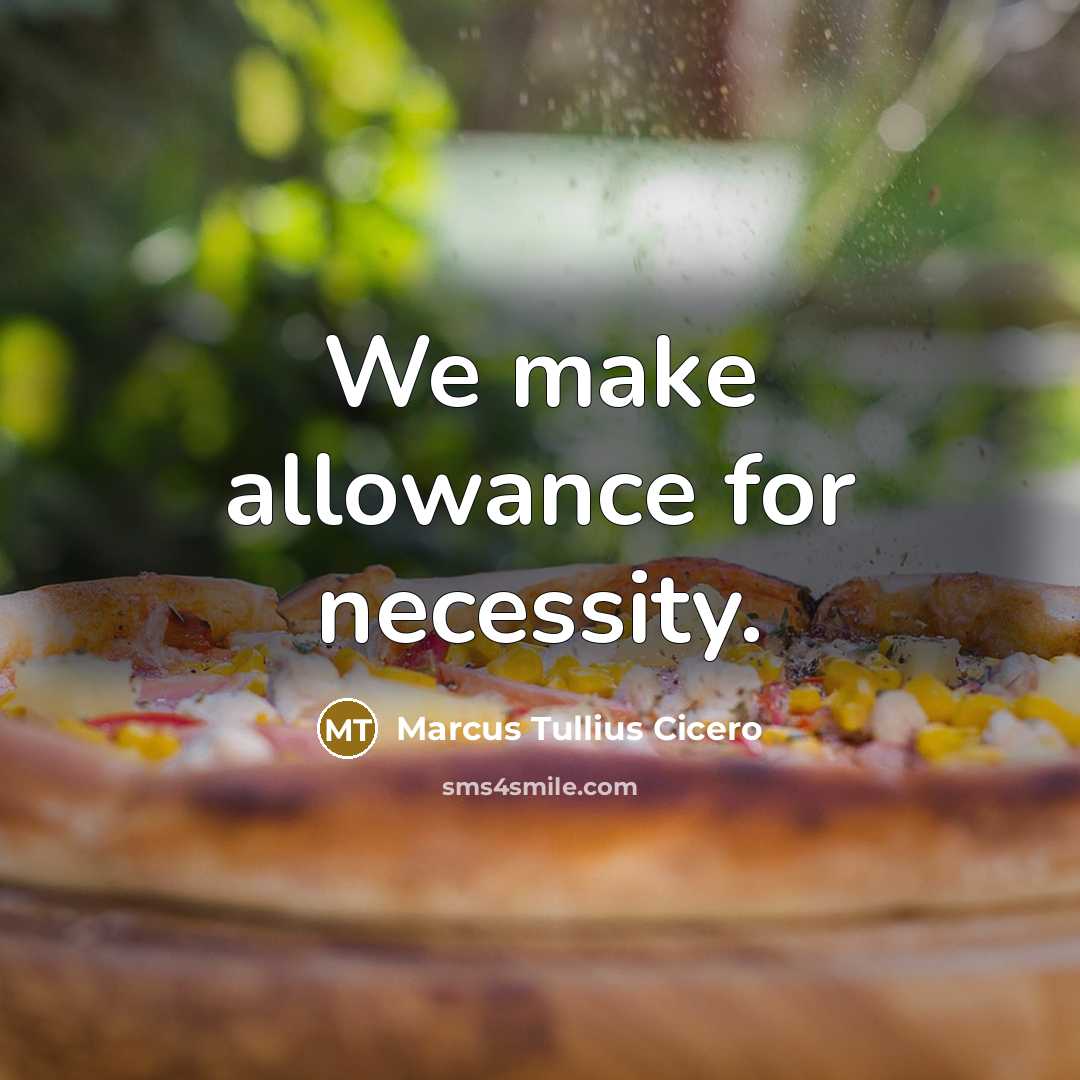 “We make allowance for necessity.” quote by Marcus Tullius Cicero