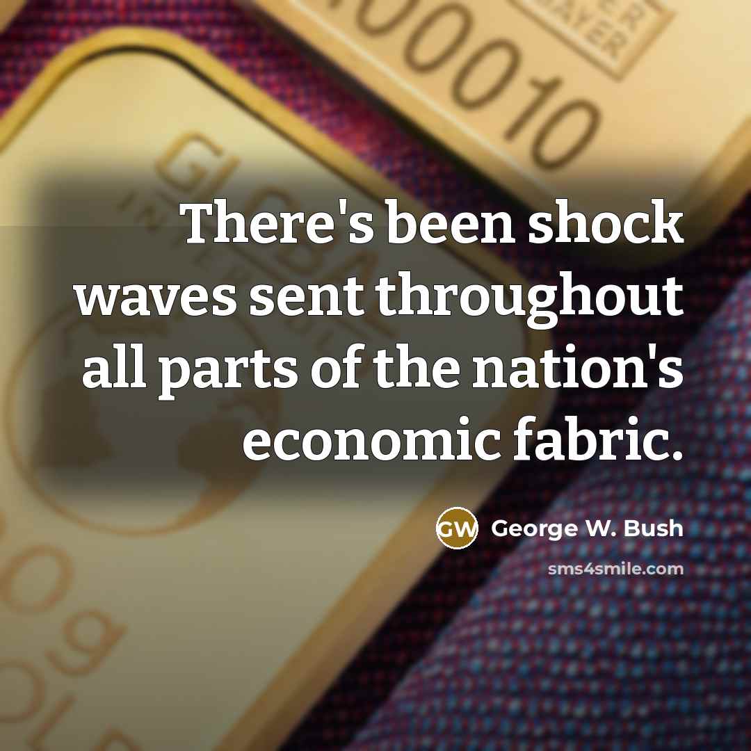 “There's been shock waves sent throughout all parts of the nation's economic fabric.” quote by George W. Bush