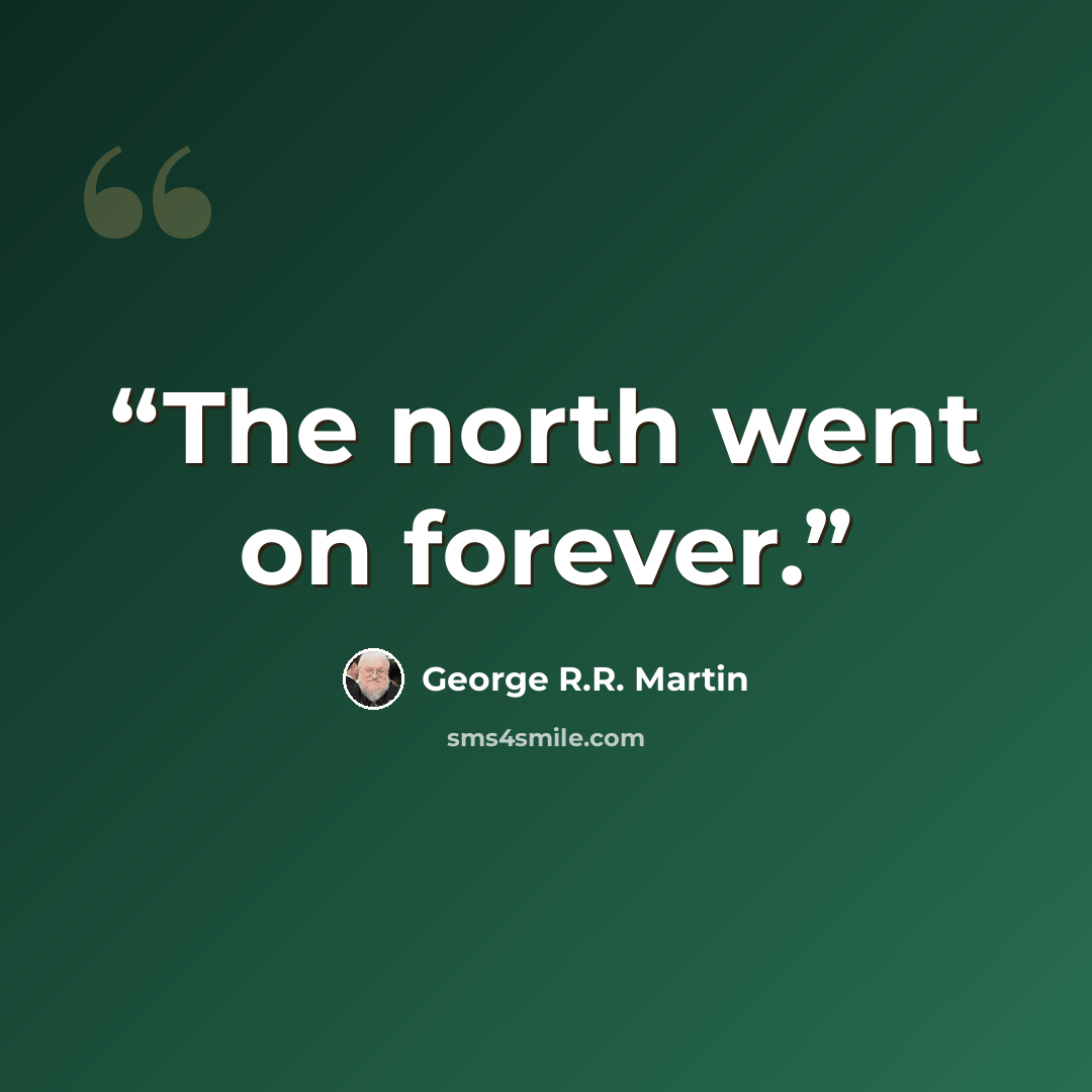 “The north went on forever.” quote by George R.R. Martin