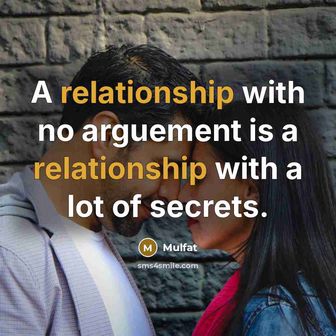 “A relationship with no arguement is a relationship with a lot of secrets.” quote by Mulfat